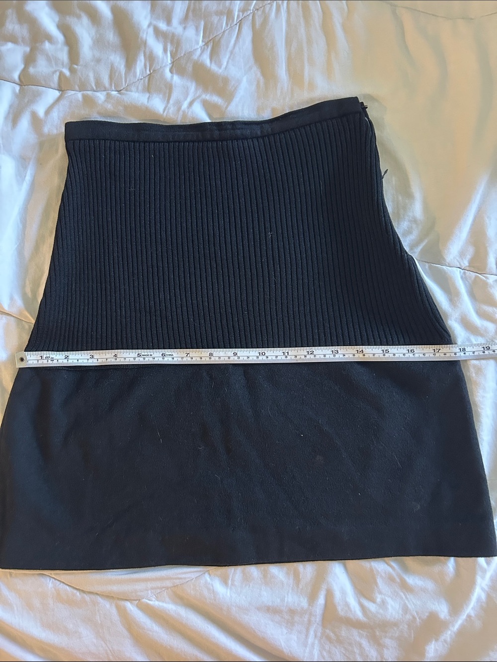Prada Black Two-Texture Ribbed Mini Skirt - Picture 7 of 9
